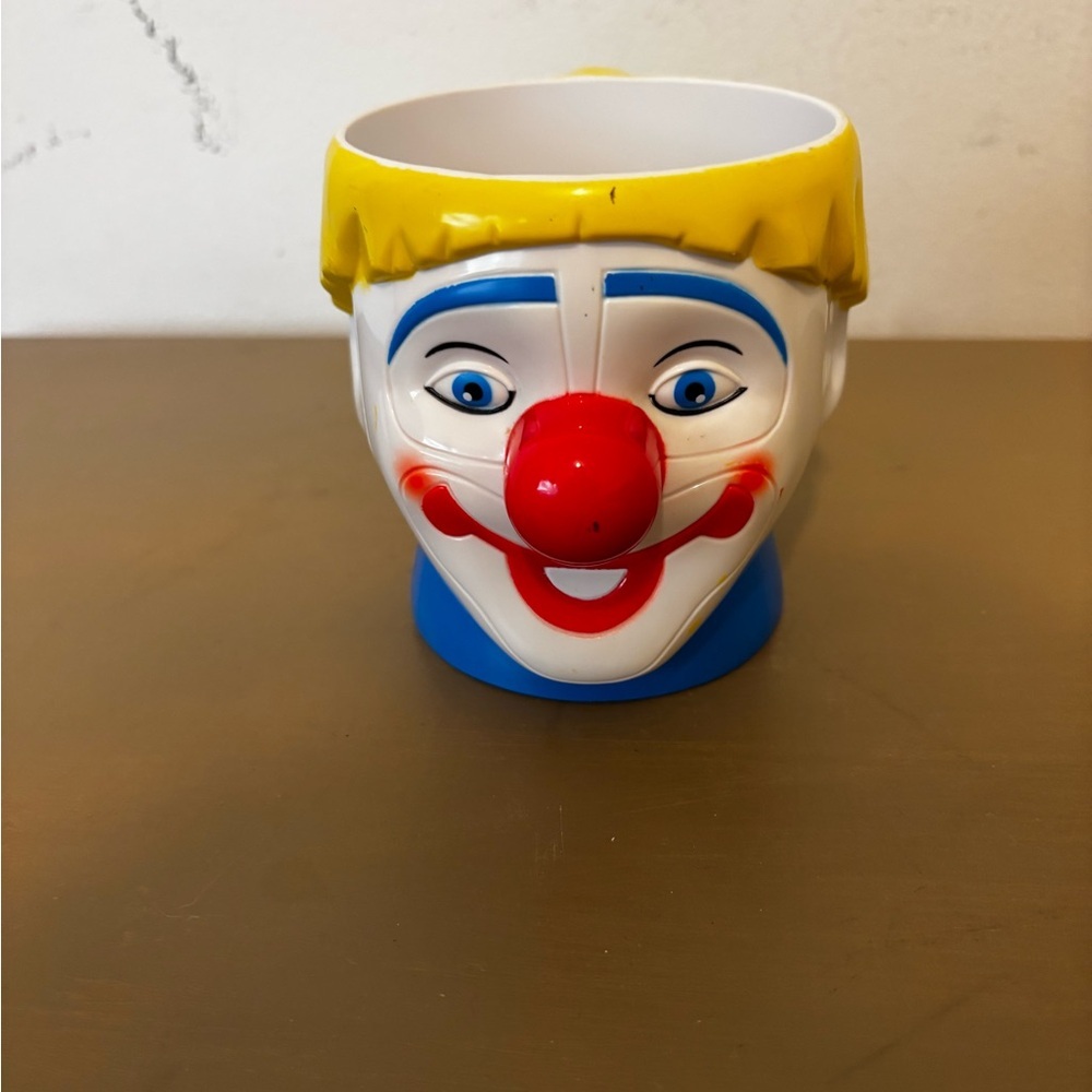 Ringling Brothers Vintage Clown Face Mug - Bright Red Nose & Yellow Hair